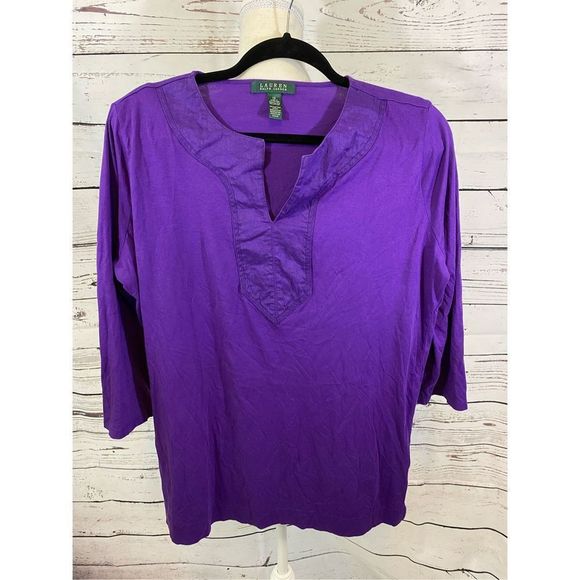 Lauren Ralph Lauren Tops - Lauren Ralph Lauren Split collar 3/4 sleeve Knit top Size 1 X